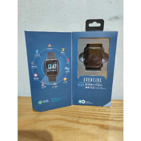 （二手，全新）E-books V10 藍牙彩屏大錶面防水智慧手錶 聖誕禮物 交換禮物