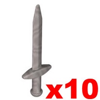 【小荳樂高】LEGO 人偶武器 平光銀色 長劍 (10個) Sword Greatsword 6078442 18031