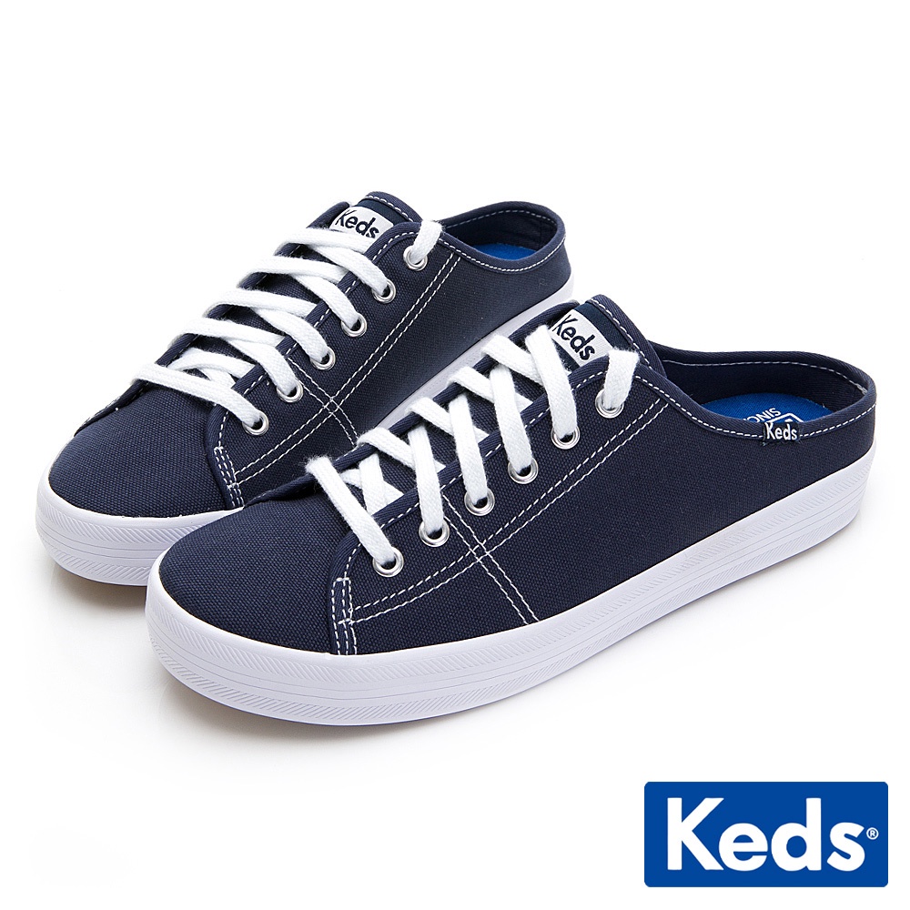 【Keds】KICKSTART 極簡時尚綁帶穆勤鞋-海軍藍 (9202W122959)