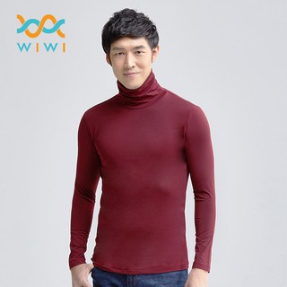 【WIWI】MIT溫灸刷毛高領發熱衣(醇酒紅 男S-3XL)0.82遠紅外線 迅速升溫 加倍刷毛 3效熱感 輕薄顯瘦