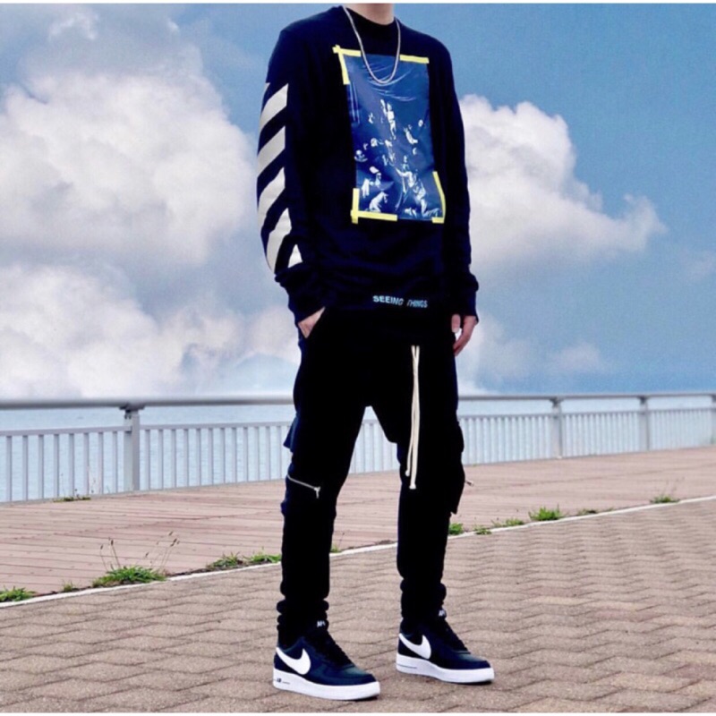 G 2 Off White 黃宗教薄長袖黃條限量 蝦皮購物