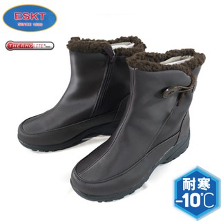 【ESKT 臺灣 女 中筒雪鞋《咖啡》】SN233/中筒雪靴/雪靴/簡易冰爪/內刷毛/雪地行走/悠遊山水