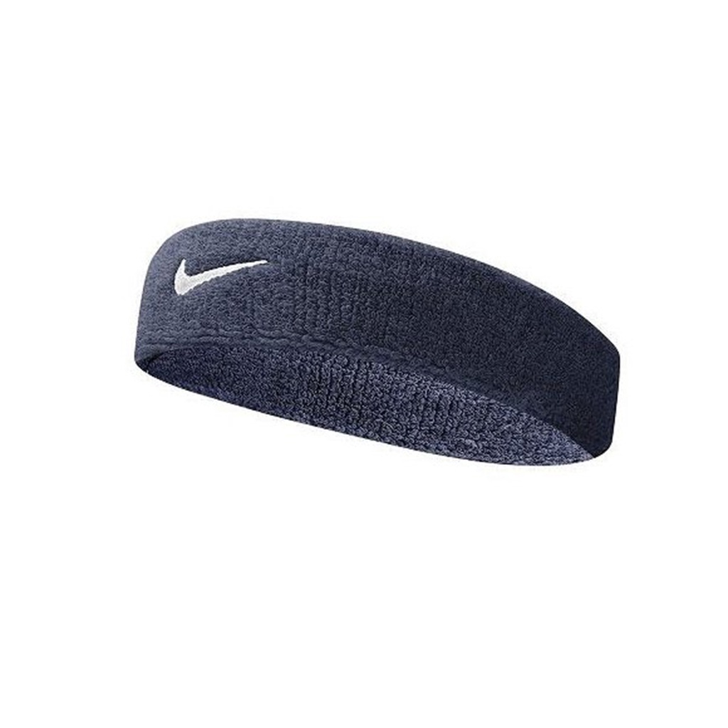 Nike 頭帶 Swoosh Headband 深藍 白 毛巾布 男女款 籃球 運動【ACS】 NNN0741-6OS