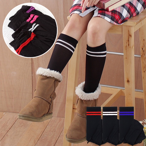 【Amiss】花紋造型中統絲襪-足球風(2色) A403-1