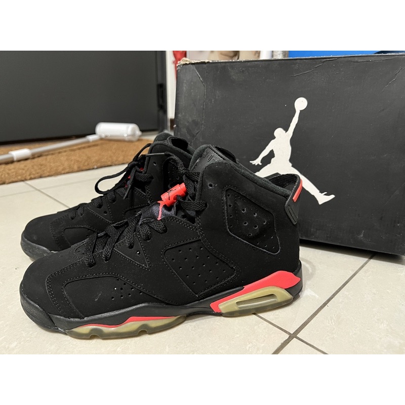 免運！二手正品Nike Air Jordan 6 喬丹6 黑紅 女鞋