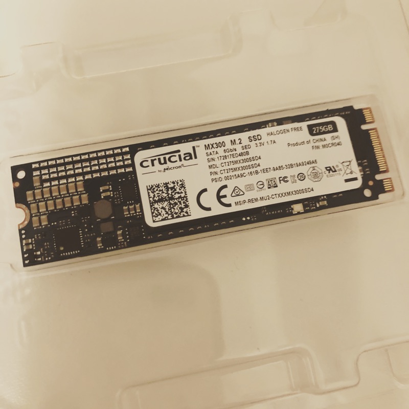 美光 Micron Crucial MX300 275GB M.2 SSD 固態硬碟