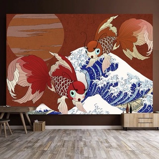 日本神奈川海浪系列掛布背景布掛毯家居家飾桌布浮世繪神奈川神奈川沖浪裏 蝦皮購物