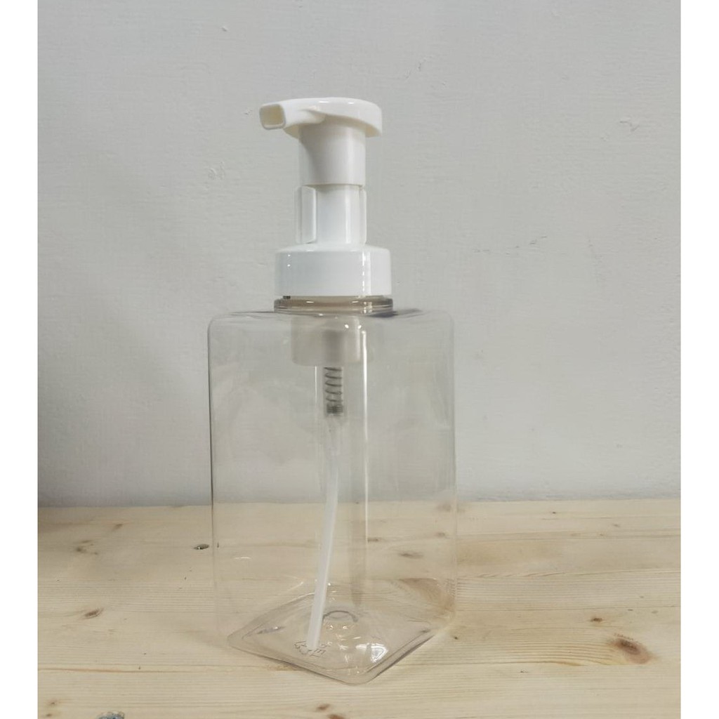 【露西皂材】台製500ml 透明慕斯瓶 起泡瓶 方形慕絲瓶 慕斯方瓶 泡沫瓶