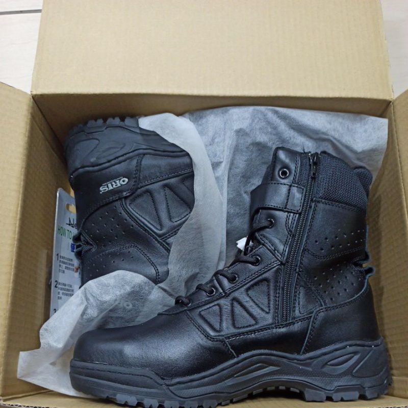 全新 台灣製造 ORIS 衝鋒鞋 戰鬥鞋 高筒靴 工作靴 黑色 側邊拉鍊設計穿脫方便 圖例為尺寸44