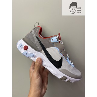 【AND.】NIKE REACT ELEMENT 55 灰棕黑 藍紅 耐磨 運動 休閒 慢跑 男鞋 CU1466-001