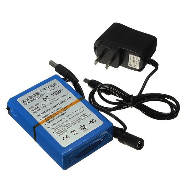 鋰電池dc12v電源供應器 帶開關 3000mah 體積小可重複充電多用途輔助電源外接電池行動電源 蝦皮購物