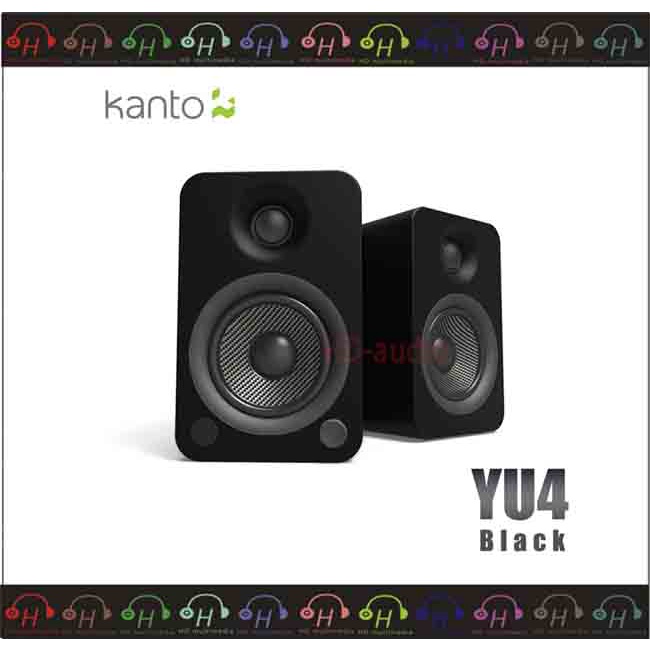 弘達影音多媒體Kanto 加拿大 YU4 藍牙立體聲書架喇叭 3.5mm立體聲/RCA/光纖/藍牙輸入/內附遙控器 黑色