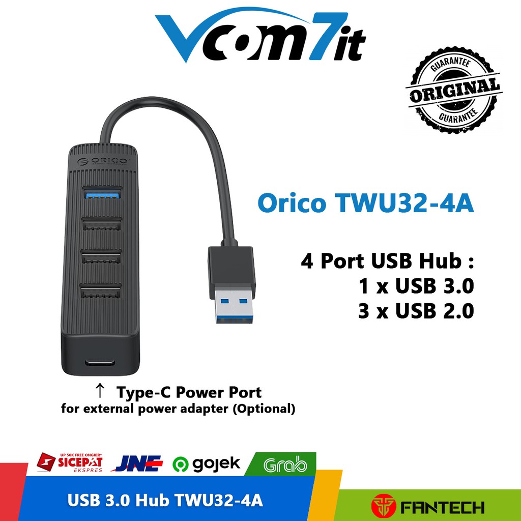 Orico USB 3.0 Hub 4 端口 1 個 USB 3.0 和 3 個 USB 2.0 TWU32-4A