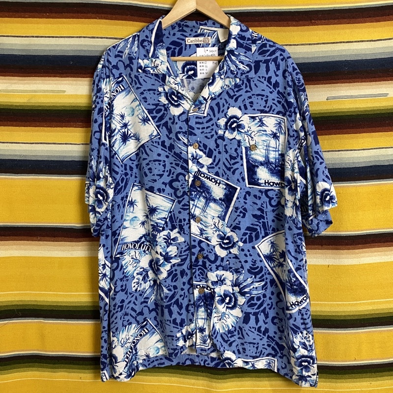 古著•Nuzi_s • Caribbean藍色系Hawaii夏威夷襯衫 夏威夷襯衫、花襯衫 S2072230