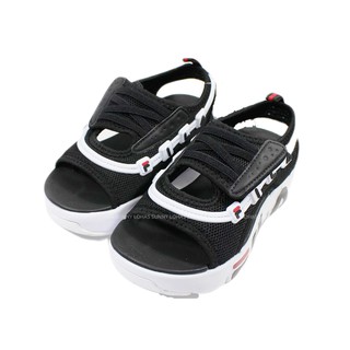 (BX)FILA 童鞋 KIDS GGUMI 韓版 涼鞋 運動鞋 網布 魔鬼氈 3-S647U-001 黑白[SUN]