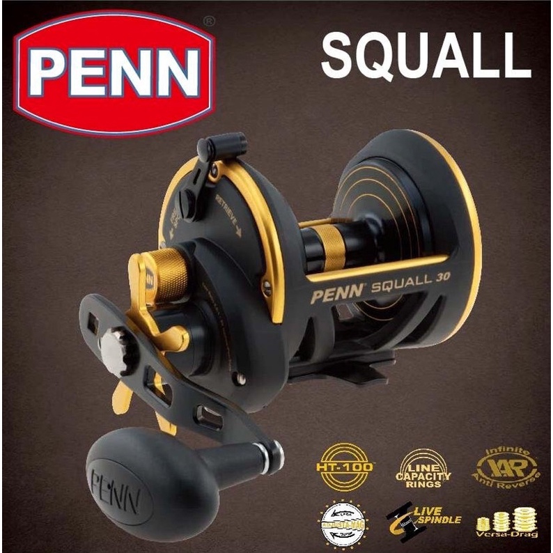 ◎百有釣具◎美國PENN SQUALL SOL12/SQL15 船釣 強力鼓式鐵板捲線器 ~