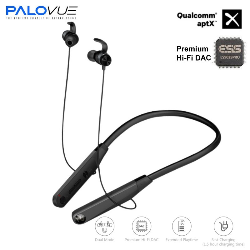 Palovue Earflow Wireless 頸掛式藍芽5.0耳機 (支援aptX解碼與內建HiFi DAC)