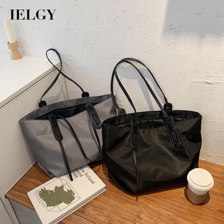 IELGY 時尚單肩包潮流大包歐美復古托特包手提包加固肩帶大容量尼龍