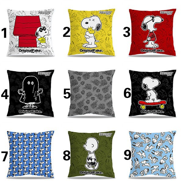 柒柒雜貨 Snoopy史努比卡通抱枕kaws X Peanuts 印花細毛絨雙面抱枕枕頭沙發汽車車 蝦皮購物