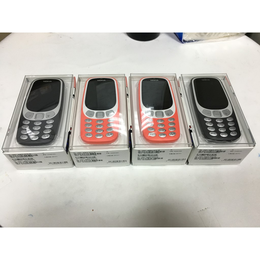 便宜~NOKIA 3310全新未拆封 黑 紅 兩色各兩支 2017/11製造 老人智慧型手機 送禮自用兩相宜~