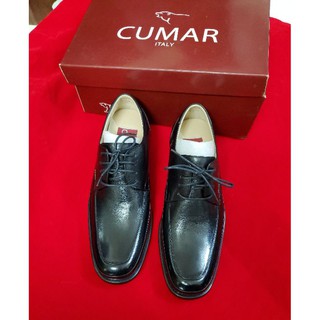 CUMAR全新真皮男女可穿皮鞋全黑亮面有舒適正式上班全新皮鞋