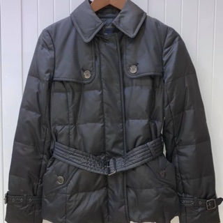 日系藍標BURBERRY LONDON 36號 灰黑色羽絨大衣 外套 夾克 風衣 適穿S~M