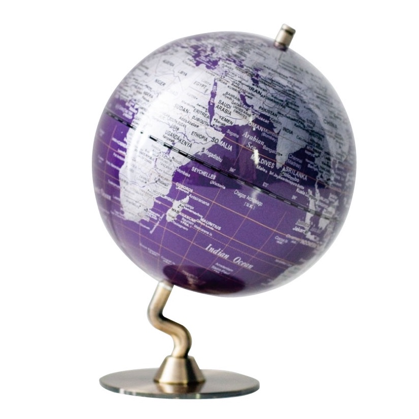 【SkyGlobe】5吋深紫色金屬底座地球儀(英文版)《泡泡生活》