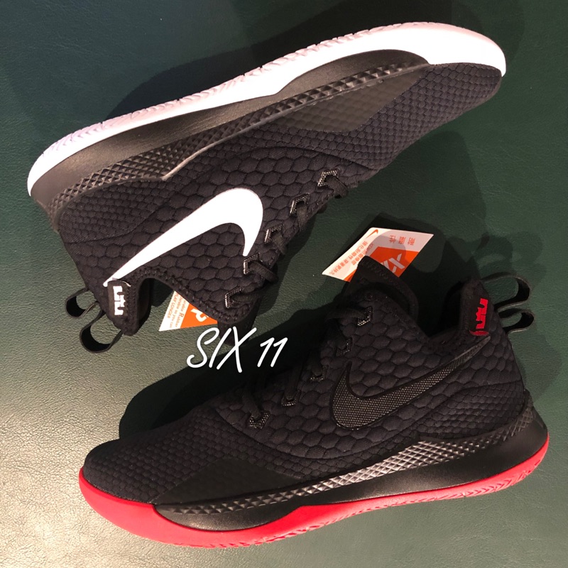 @SIX@NIKE LEBRON WITNESS III EP籃球鞋 黑白AO4432-001/黑紅AO4432-006