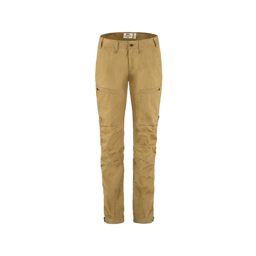 Fjällräven 北極狐 Abisko Lite Trekking Trousers 拼接彈性長褲 女 蕎麥棕