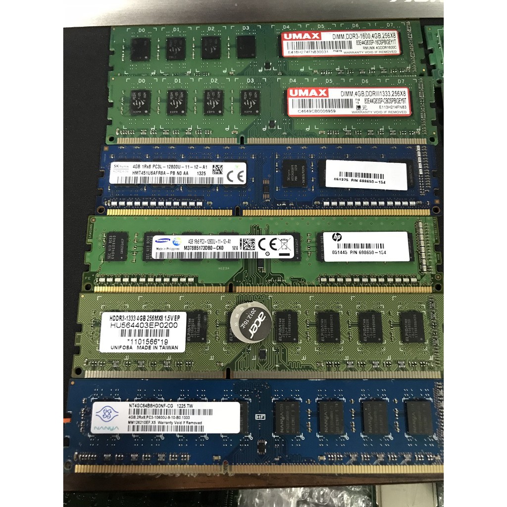 DDR3 1333 1600 4GB 8隻 一起售 一隻200