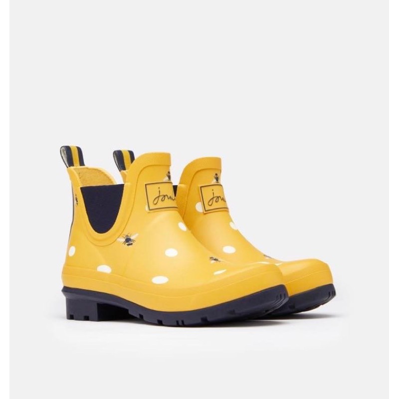 Miolla 英國品牌Joules 黃色可愛蜜蜂圓點 短筒雨靴/雨鞋