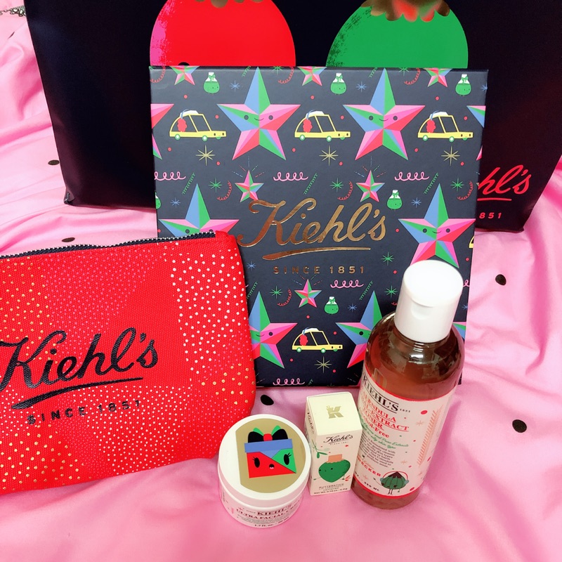 💫百貨專櫃現貨💫契爾氏 Kiehl's 聖誕禮盒 金盞花化妝水、冰河醣蛋白保濕霜、檸檬奶油護唇膏、化妝包