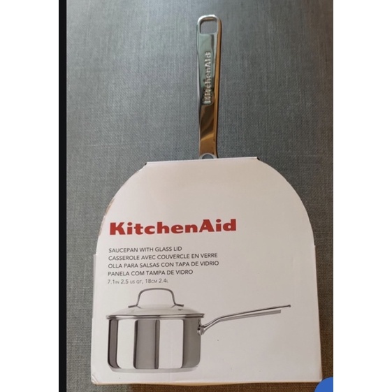 美國KitchenAid18公分不鏽鋼單柄鍋含蓋元