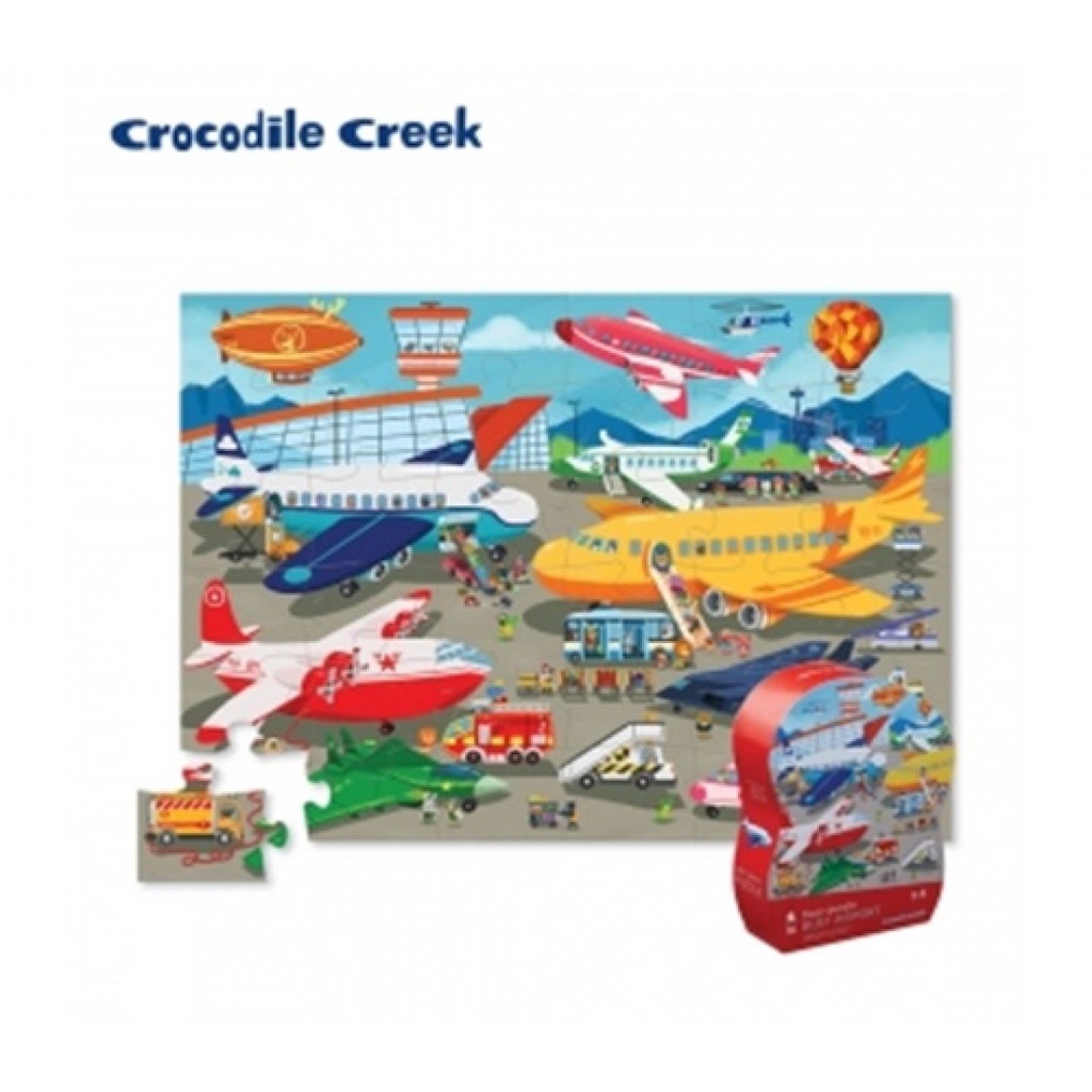 【美國Crocodile Creek】大型地板拼圖系列-機場交通