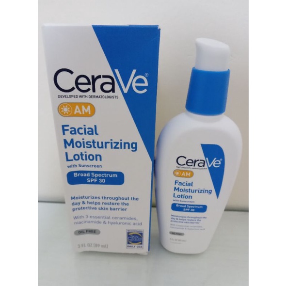 Cerave AM 面部保濕乳液面部保濕霜含 SPF 30 防曬霜 89 毫升