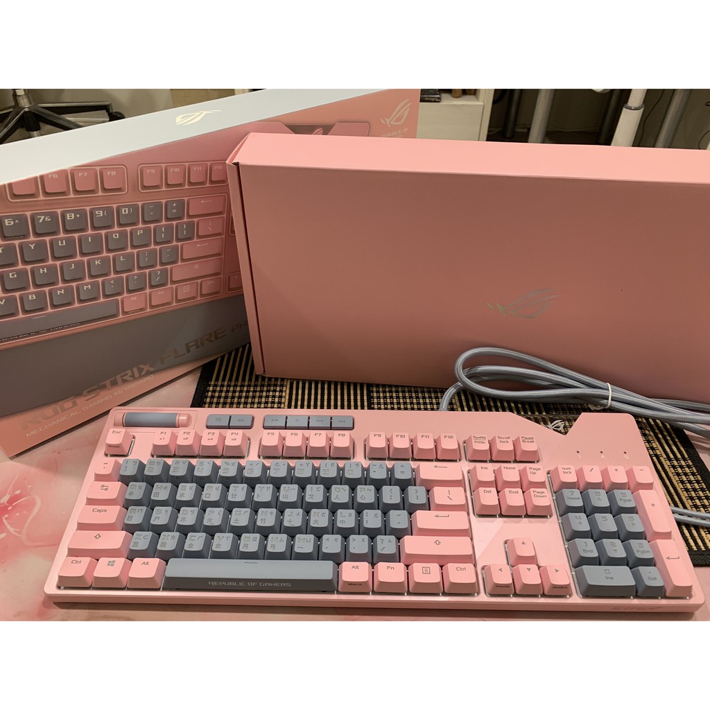 華碩 ASUS ROG STRIX FLARE PNK RGB 粉紅限量版 機械式鍵盤 德國Cherry青軸 免運費