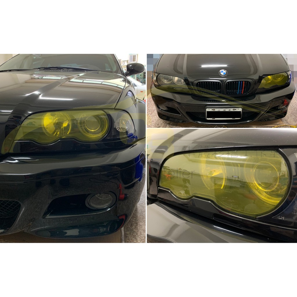 C3車體彩繪工作室 Bmw 寶馬e46 Ci 雙門前期專用大燈改色貼片變色貼紙造型車標改裝車用膜 蝦皮購物