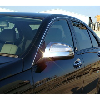 Benz C W204 C180 C300 C350 2007~2009 改裝 鍍鉻銀 後視鏡蓋 飾框貼