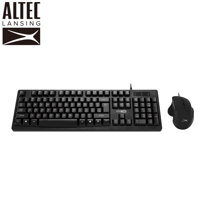 ALTEC LANSING 有線 鍵鼠組 人體工學 鍵盤滑鼠 辦公 隨插即用 ALBC6214 黑 現貨 廠商直送