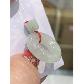冰種翡翠淡果綠平安扣甜甜圈吊墜 an
