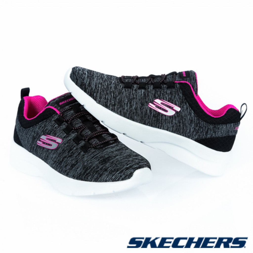 SKECHERS 12965BKHP 慢跑鞋（黑紫色）