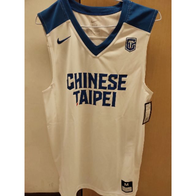 Nike 中華台北 Chinese Taipei 中華隊 白隊 球衣 籃球 練習衣 全新台灣公司貨 M號