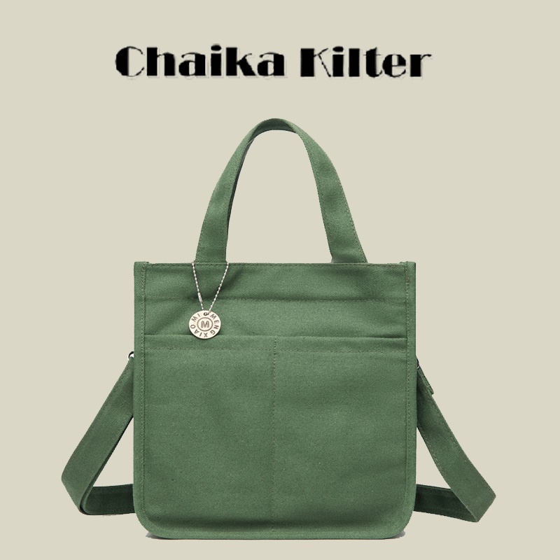 Chaika Kilter 女士帆布手提包藝術大容量手提袋通勤單肩包 CK1250