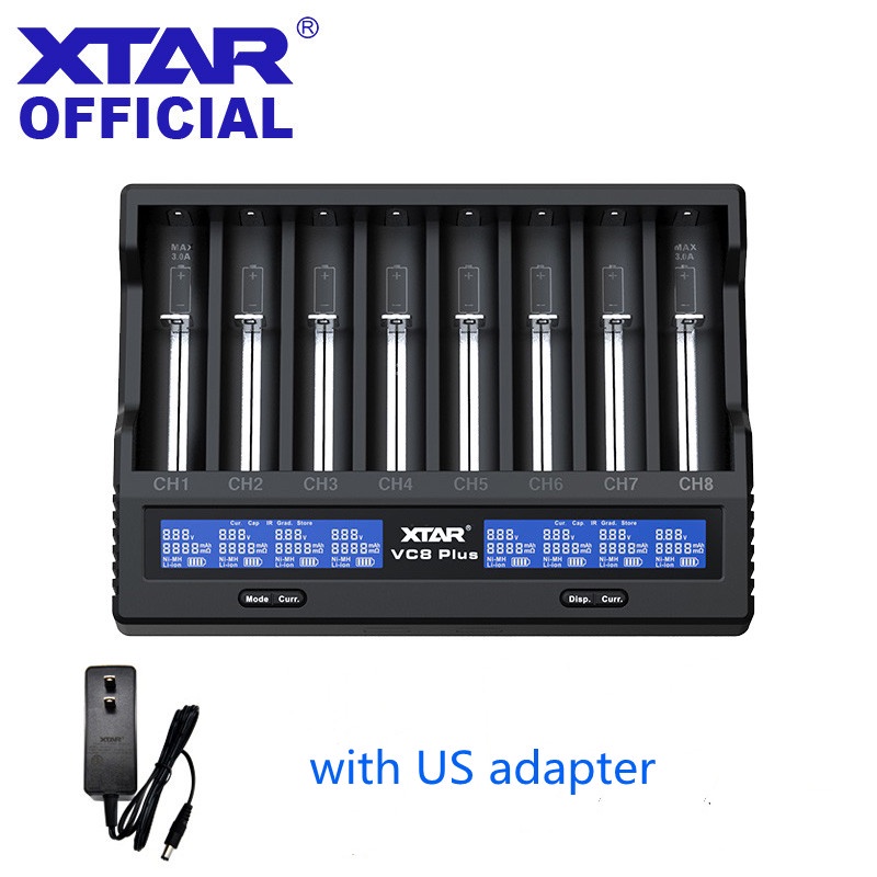 Legit XTAR VC8 Plus 充電器 8x21700 帶容量測試功能的保護電池充電器最大 1A x 8 電流帶