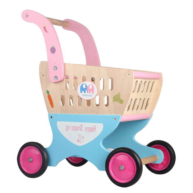 幼樂比 木製玩具購物車 玩具推車 木製手推車 蝦皮購物