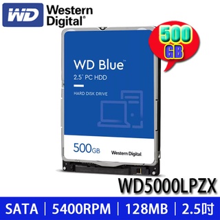 【MR3C】含稅附發票 WD威騰 藍標 500G 500GB WD5000LPZX 2.5吋SATA硬碟 7mm
