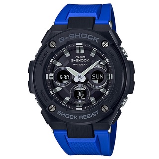 CASIO G-SHOCK GST-S300G-2A1 太陽能雙顯電子錶(黑X藍)