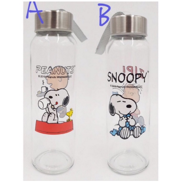 正版授權🐰 花生漫畫 SNOOPY 史努比 巧用玻璃瓶 玻璃瓶 飲料瓶 卡通瓶 水瓶