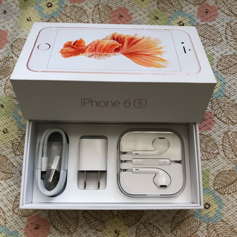 iPhone 6S 全新原廠配件 包含 充電線 耳機 （附玫瑰金手機外盒）-正品 非山寨及平行輸入