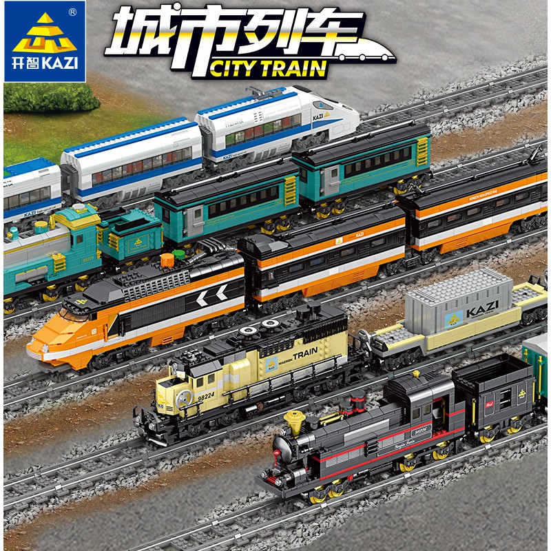 1DwG 樂高積木城市電動軌道火車和諧號高鐵男孩子益智拼插模型玩具拼圖